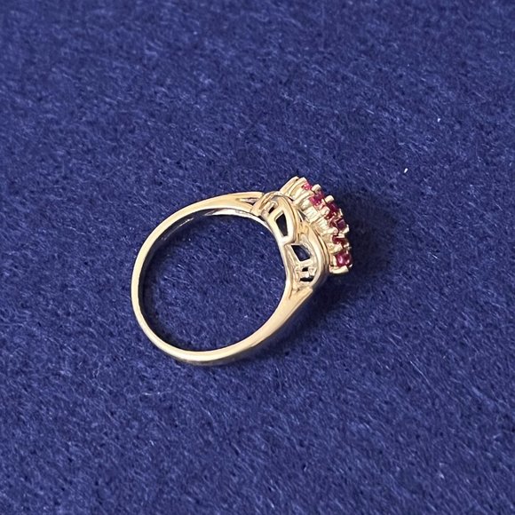 Multi-stone Ruby & Sterling Silver Ring, 8.5 - Picture 6 of 11